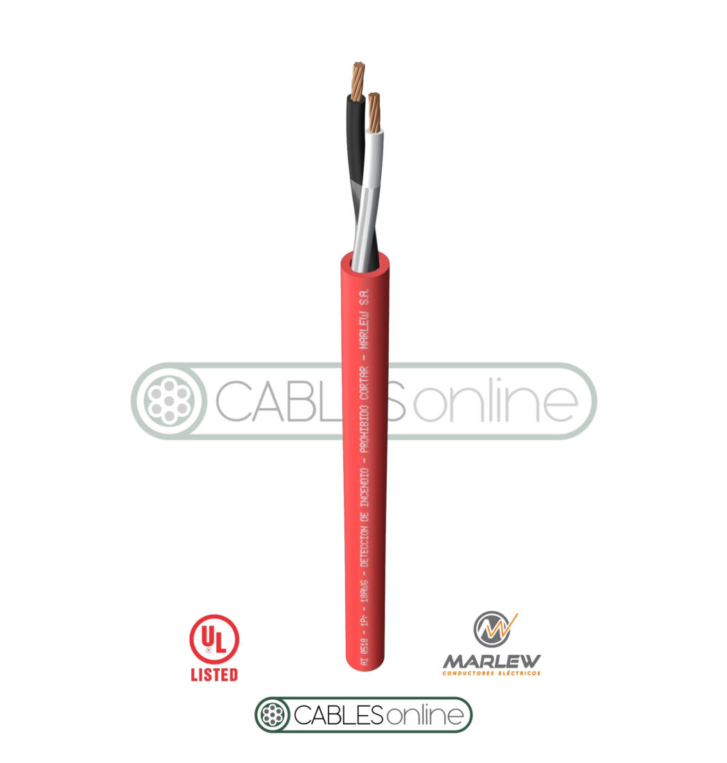 Cable Alarmas Incendio AI 0500 2x20 AWG 300V Marlew Instrumentación Electrónica Rojo Norma UL 13
