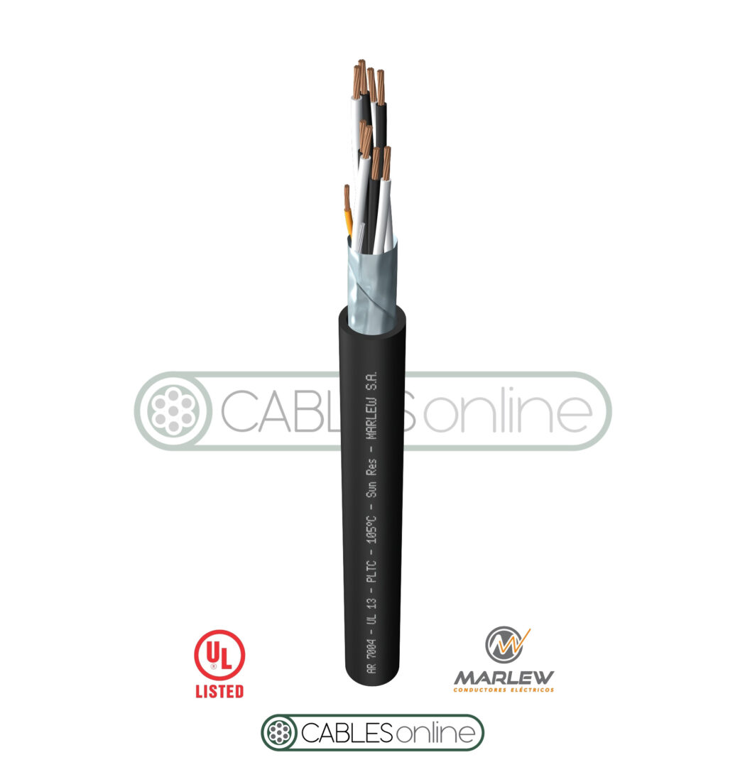 Cable Instrumentación Electrónica Multipar AR 7002 2x2x20 AWG 300V Marlew Negro Norma UL 13 Blindaje General
