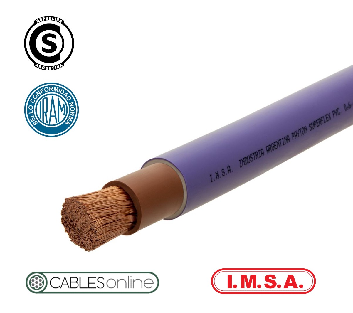 Cable Subterráneo 1x185 Extraflexible Clase 5 1,1kV IMSA Payton Superflex PVC Norma IRAM 2178
